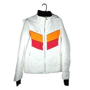 Phenix Women's Size EU42 US12 White Hooded Insulated Snowboarding Ski Jacket